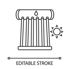 Industrial solar water heater linear icon