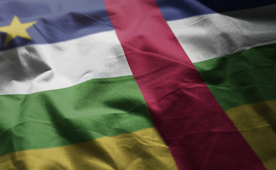 Central African Republic Flag Rumpled Close Up