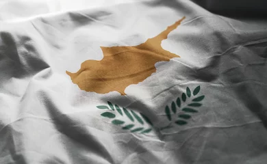 Foto op Canvas Cyprus Flag Rumpled Close Up © natanaelginting