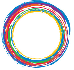 Colorful grunge round frame 
