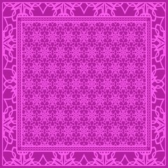 Obraz premium Geometric Pattern with hand-drawing floral ornament. illustration. For fabric, textile, bandana