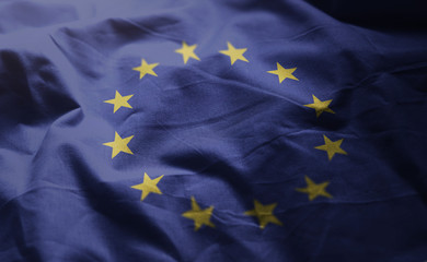 European Flag Rumpled Close Up