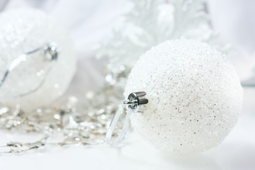 Festive Still Life - Christmas Decorations in Various Sizes and Textures