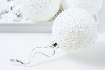 Festive Still Life - Christmas Decorations in Various Sizes and Textures