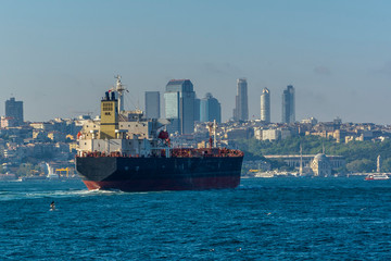 cargo ship in Bosphorus