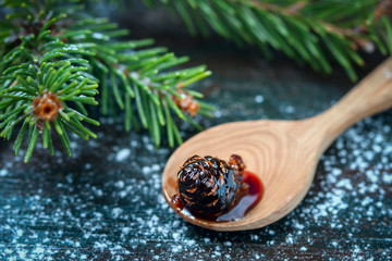 Home-made Jam  from pine cones, for improving immunity.