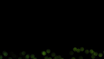 Abstract background with a variety of colorful snowflakes. Big and small.