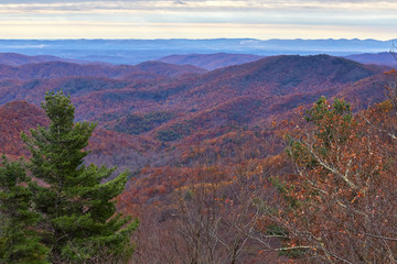 View from an overlook at Doughton Park Recreation Area, located on the Blue Ridge Parkway in northwestern North Carolina