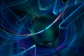 sphere in the information space, illustration of cybercosmos