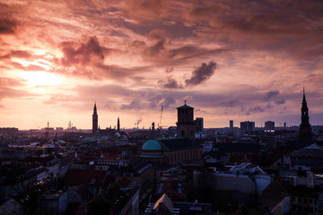 Silhouette skyline of Copenhagen, Denmark