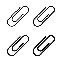 Paper clip attachment vector icon. Paperclip illustration on white isolated background.
