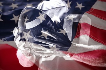Composite image of close-up of american flag
