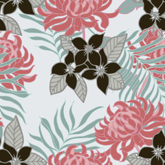 Beautiful seamless floral pattern background.