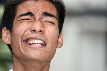 Fototapeta premium Stressful Handsome Asian Adult Male