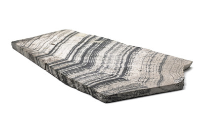 Natural skarn cut with treatment traces isolated on a white background