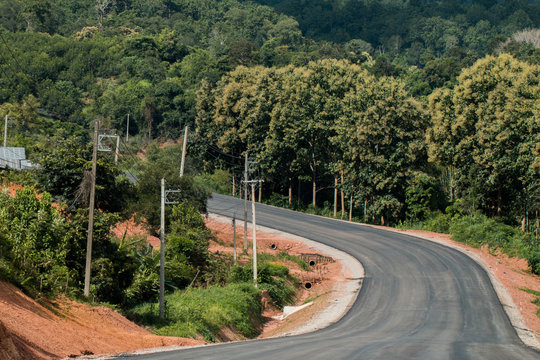 Local road in Loei province, Thailand