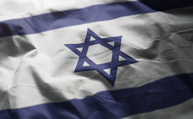 Israel Flag Rumpled Close Up