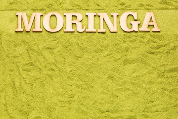 Moringa nutritional plant - Moringa oleifera. Text space