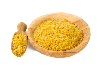 bulgur cereal isolated on white