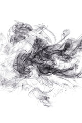 Black smoke on white background