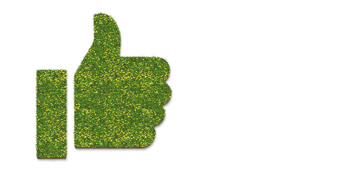 Green Thumb Up Environment Like Symbol Gardening Icon Isolated White