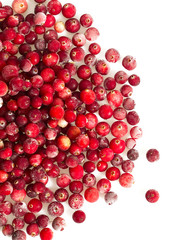 frozen cranberries isolated
