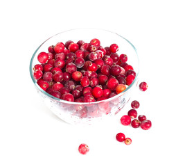 frozen cranberries isolated
