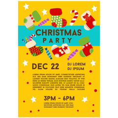 yellow christmas sale poster template socks