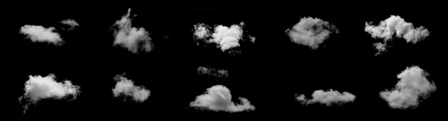 Foto op Aluminium White cloud with  black background © taira42