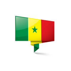 Senegal flag, vector illustration on a white background