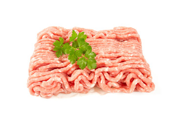 minced meat isolated on white