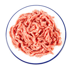 minced meat isolated on white