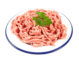 minced meat isolated on white