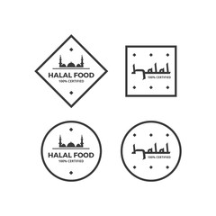 Halal food label, emblem, badge, icon, symbol