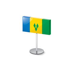 Saint Vincent and the Grenadines flag, vector illustration on a white background
