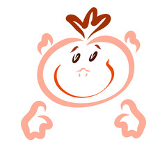 Cheerful boy with a round face and a big smile