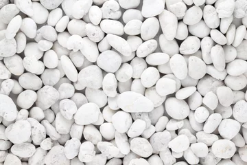 Fototapeten White pebbles stone texture and background  © tendo23