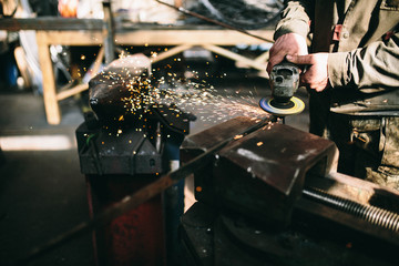  blacksmith working with metal