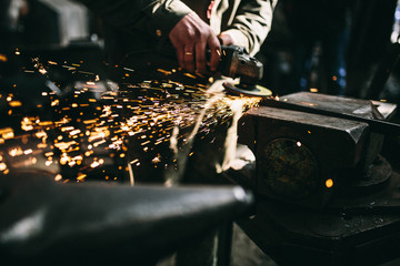  blacksmith working with metal