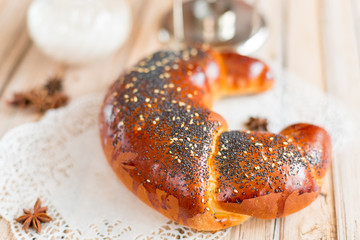 Sugar tasty delicious pastry, homemade food. Photo for menu