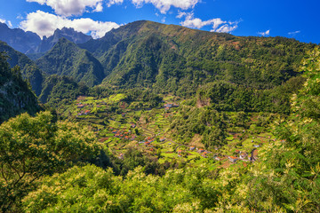 The view from the height of the park Ribeiro Frio, Madeira, Portugal