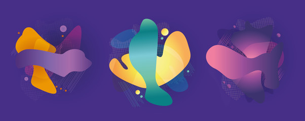 Abstract shape. Isolated gradient form on a purple background. Vector illustration.