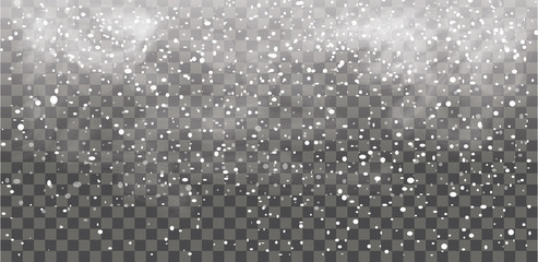 Fototapeta premium Snowfall. Falling snowflakes. Christmas snow. Vector illustration.