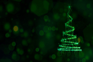 Bright and Shining Mystery Christmas Background with Christnas tree