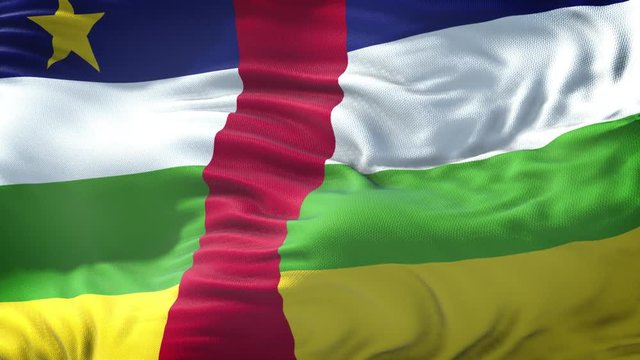 Realistic Flag of Central Africa Republic