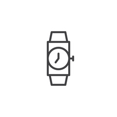 Wristwatch outline icon. linear style sign for mobile concept and web design. Wrist watch simple line vector icon. Symbol, logo illustration. Pixel perfect vector graphics