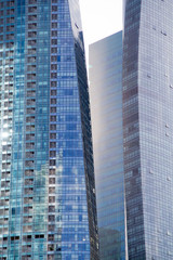 Fototapeta na wymiar Modern glass skyscrapers