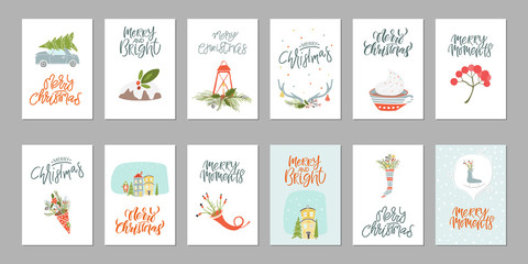 Collection Merry Christmas and Happy New Year