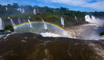 Fototapeta premium Waterfall Cataratas del Iguazu on Iguazu River, Brazil