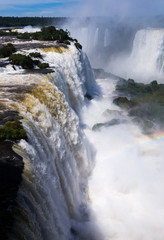 Waterfall Cataratas del Iguazu on Iguazu River, Brazil